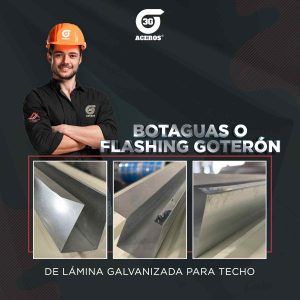 Flashing Goterón o Botaguas de lámina galvanizada para techo