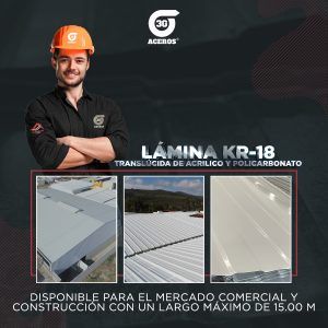 Lámina KR18 Galvanizada y Engargolada, Calibres 20,22,24 Y 26