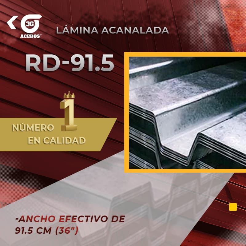 Lámina galvanizada RD 91.5 zintro alum y pintro 