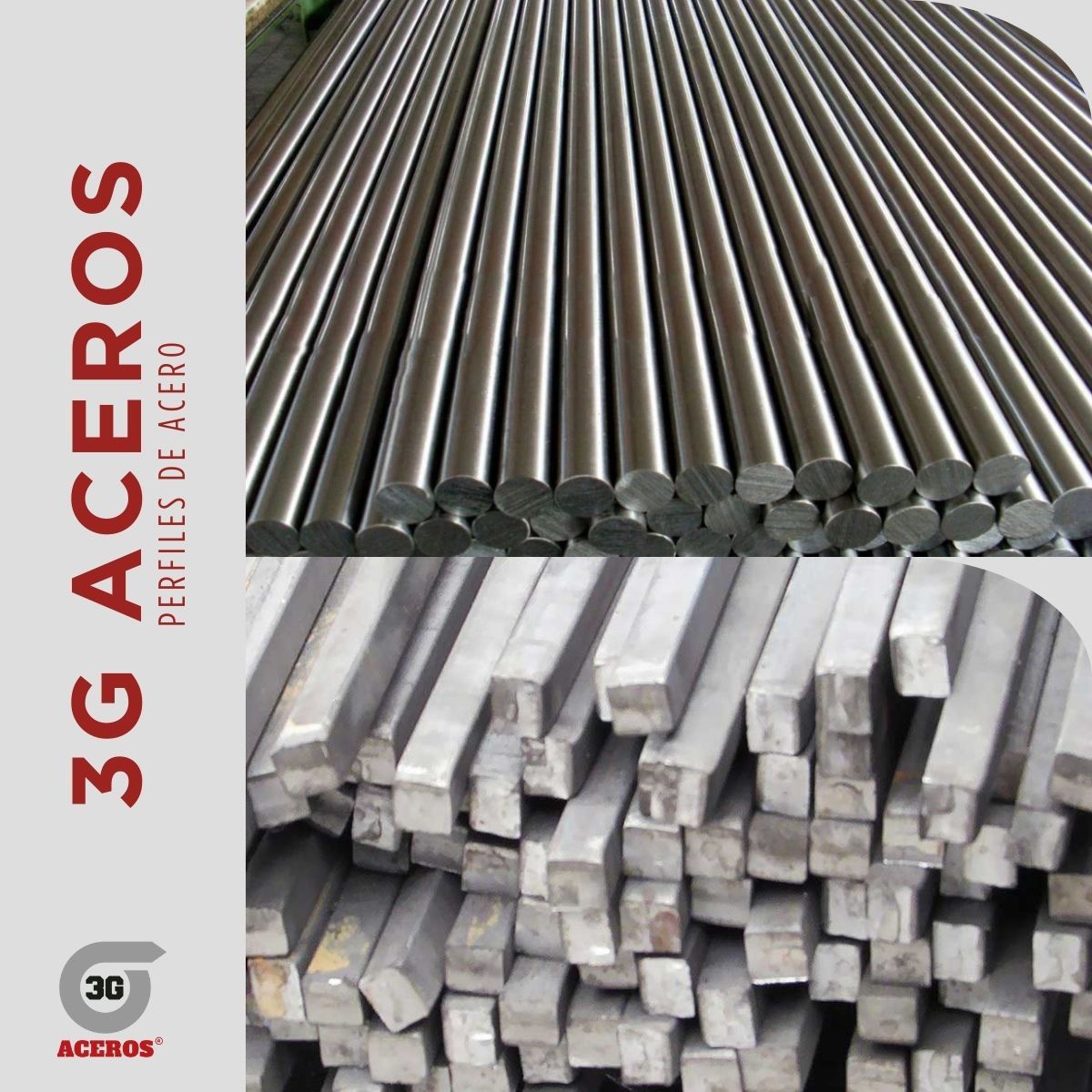 Perfiles de acero solido cuadrados y redondos